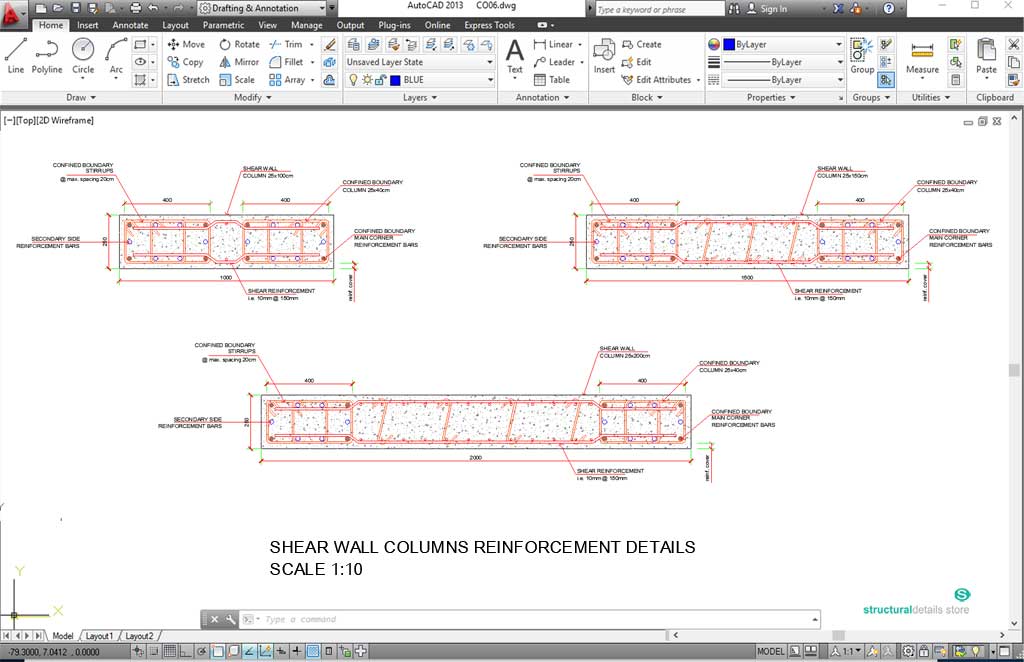 Complete Reinforced Concrete Columns Cross Section Details