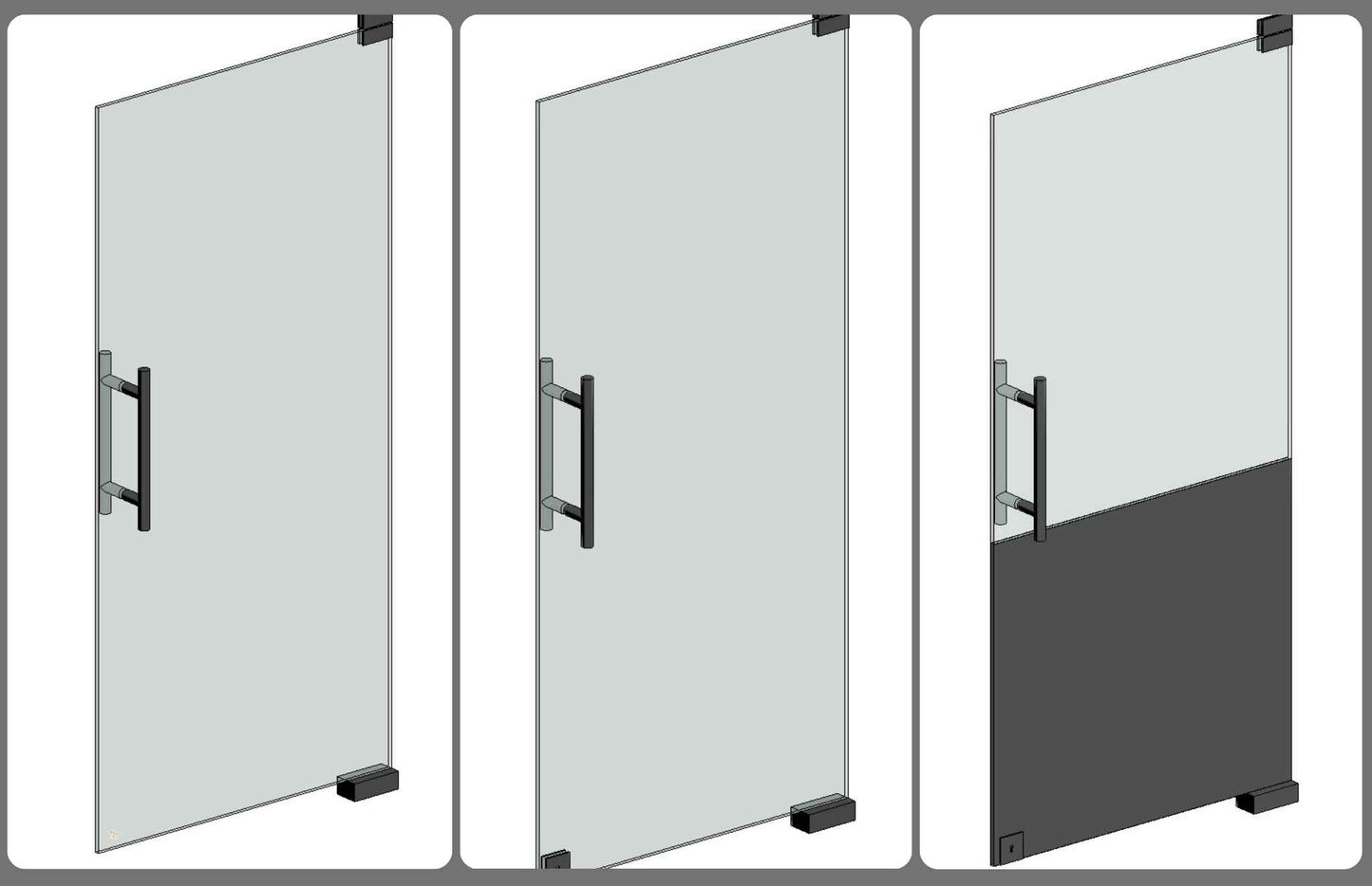 Frameless Curtain Wall Panel Glass Door