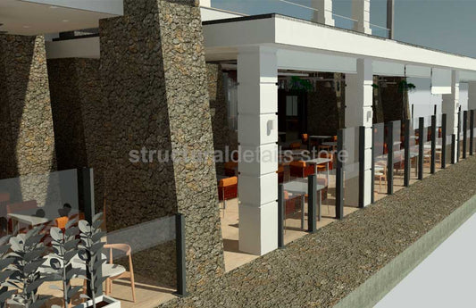 Retractable Glass Wind Barrier Balustrade