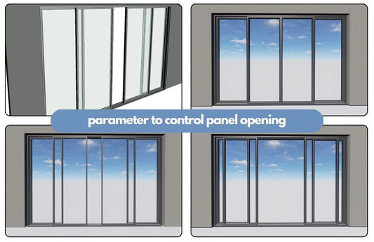 4 Panel Middle Slide Center Opening Balcony Door
