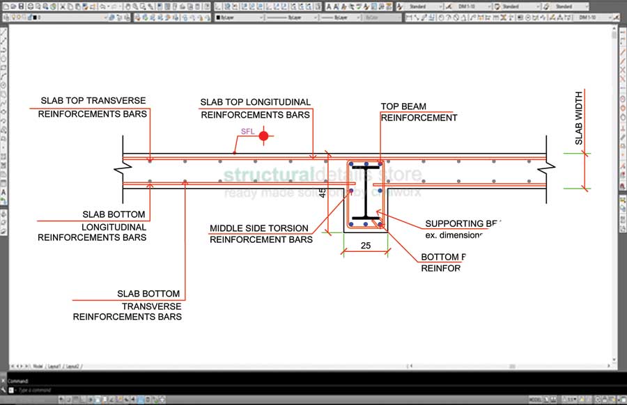 Composite Slab With Reinforced Concrete Encased Steel Beam