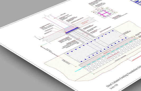 Steel Column Footing Foundation Detail