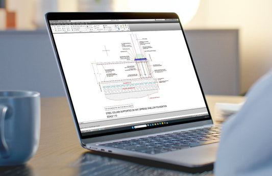 Steel Column Supported on Shallow Mat Spread Foundation