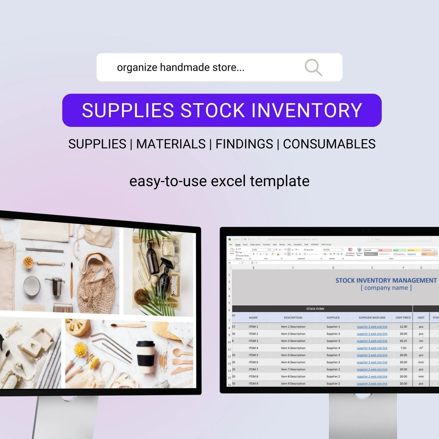 Supplies Stock Inventory Management Excel Template