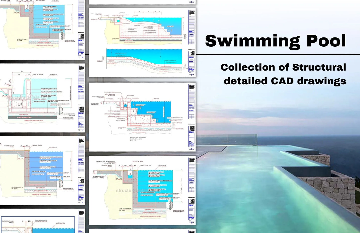 Swimming Pool Collection of Construction Details