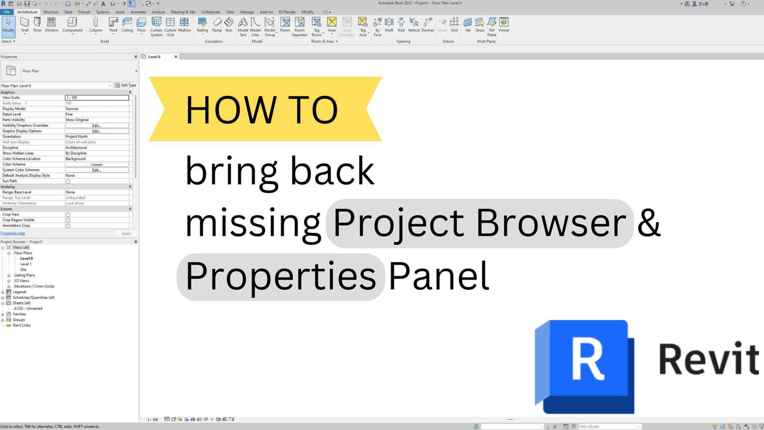 Window Missing Panel Recover Lost Missing Panels Workspace Customization Revit ...