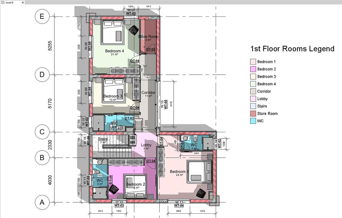 Revit Room Creation Annotation: A Complete Guide with Color Floor Room ...
