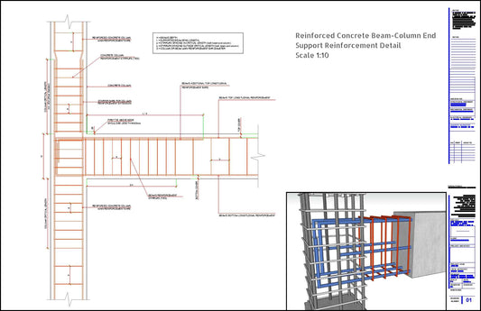 Reinforced Concrete Beam Column End Support Detail