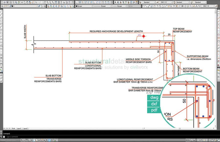 Reinforcement Detail of a Downstand Concrete Beam-Lintel for Door Wind ...