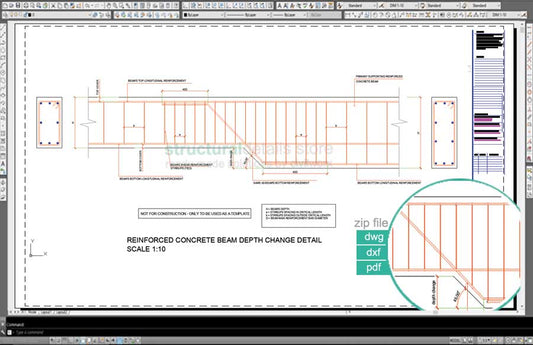 Reinforced Concrete Beam Depth Change Detail