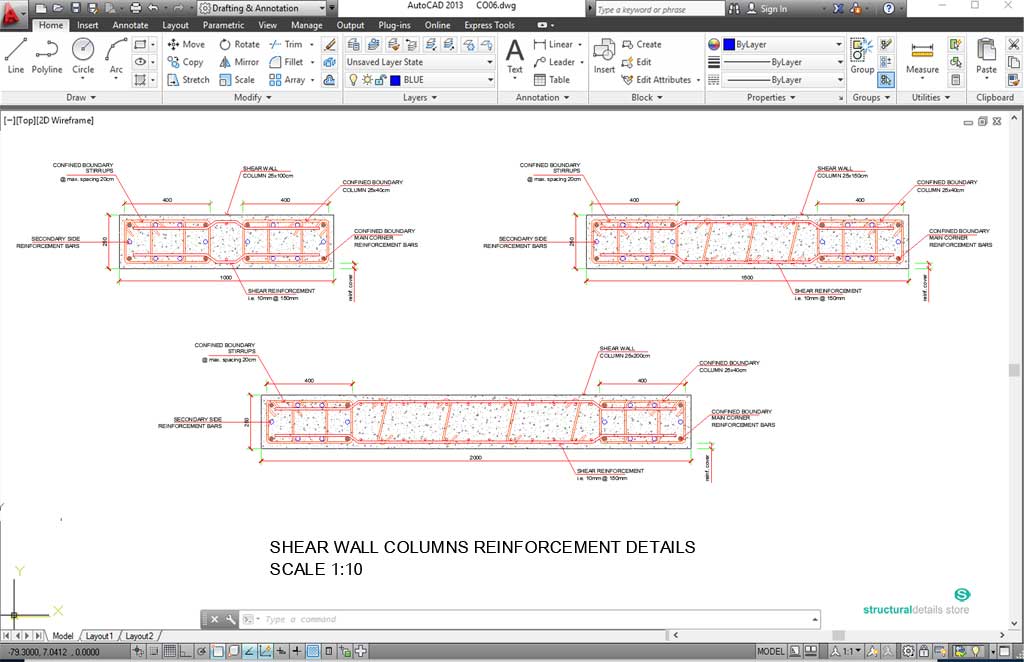 Complete Reinforced Concrete Columns Cross Section Details