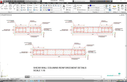 Complete Reinforced Concrete Columns Cross Section Details