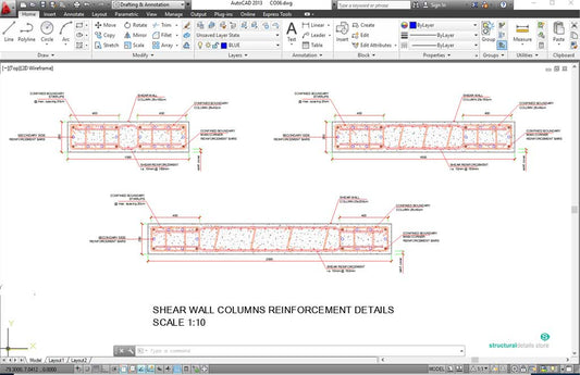 Shear Wall Reinforced Concrete Column Reinforcement Details