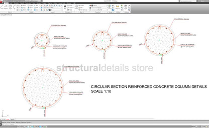 Circular Section Reinforced Concrete Column Details