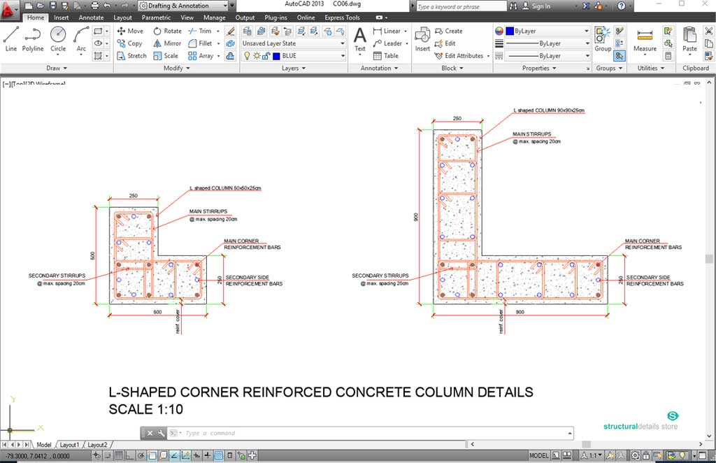 Complete Reinforced Concrete Columns Cross Section Details