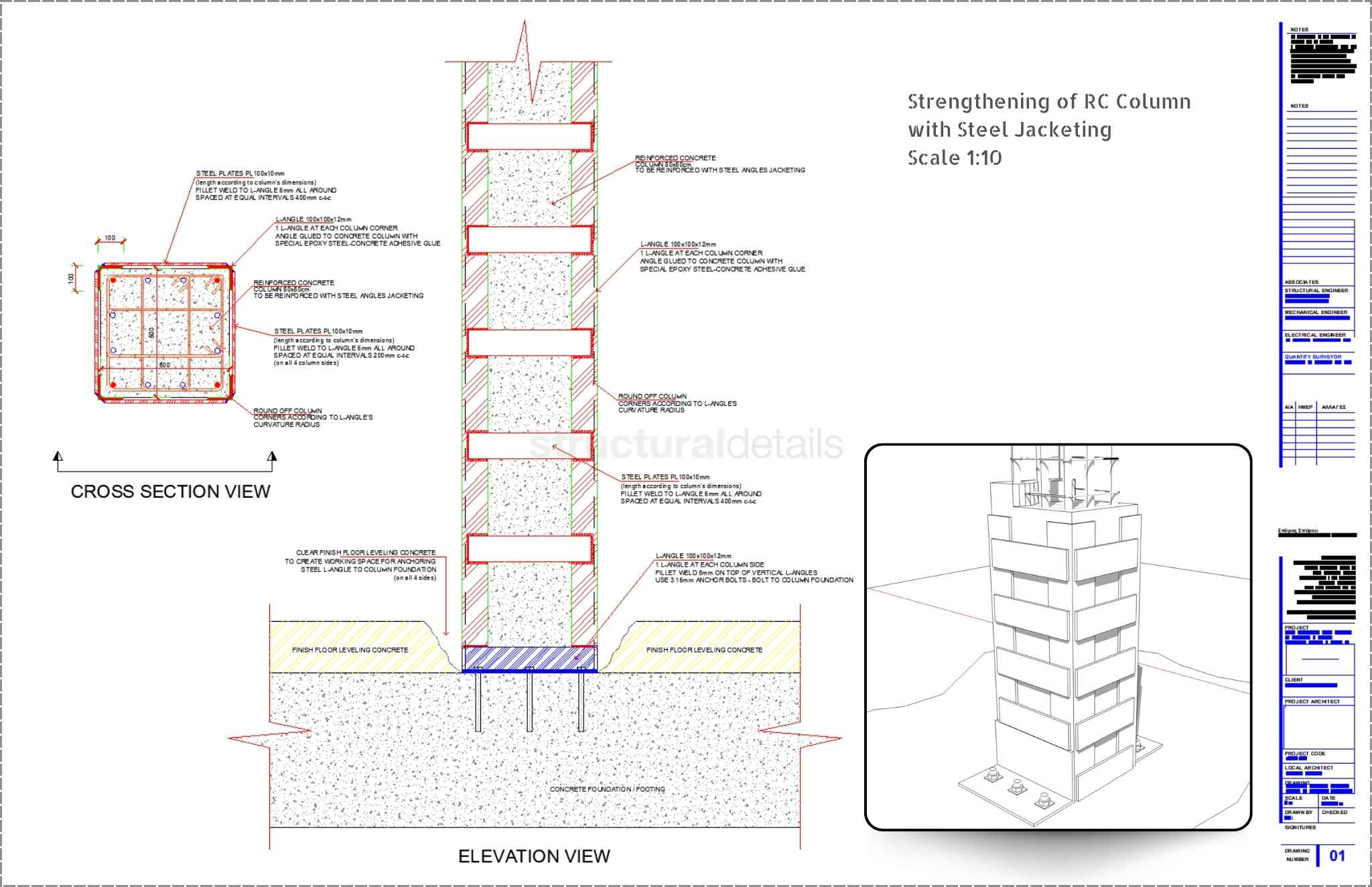 Column Jacket Strengthening of Reinforced Concrete Column with Steel Jacketing ...