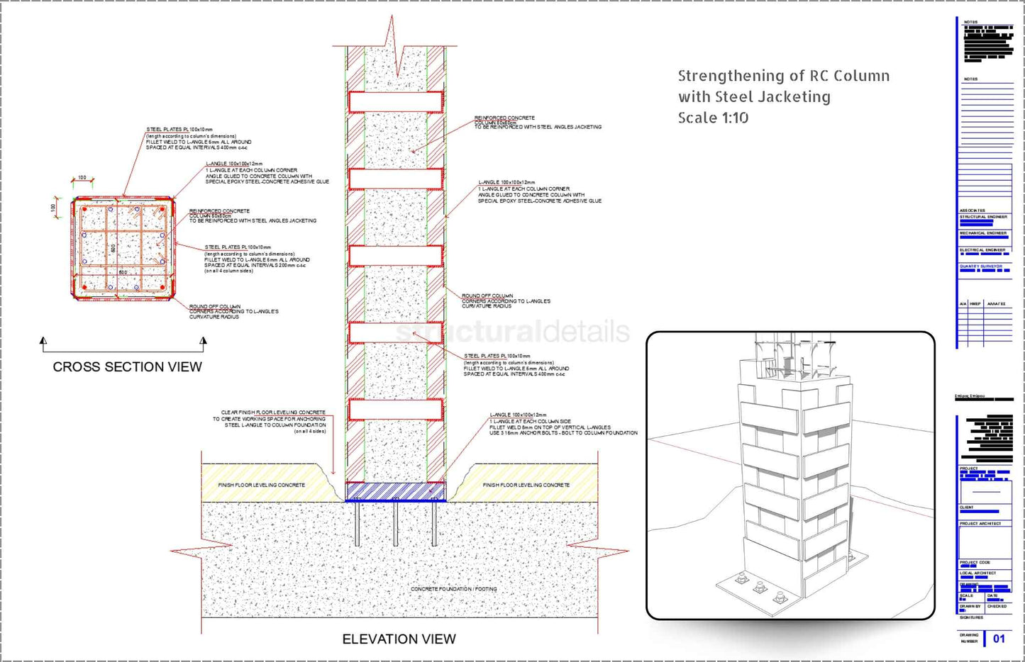 Strengthening of Reinforced Concrete Column with Steel Jacketing