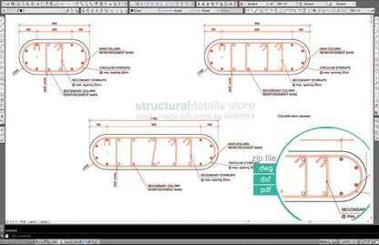 Complete Reinforced Concrete Columns Cross Section Details