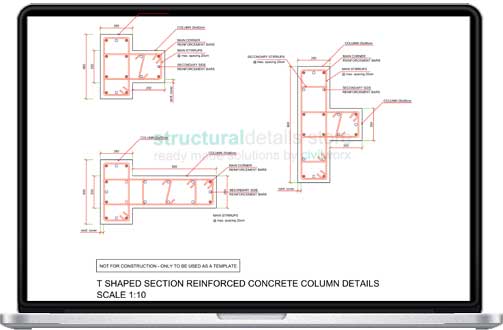 T Shaped Reinforced Concrete Column Details