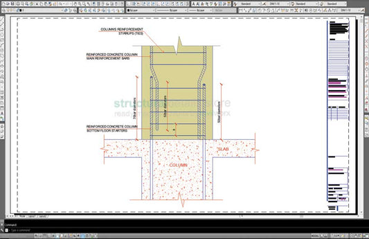 Reinforced Concrete Column Floor to Floor Typical Connection Detail