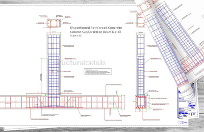 Discontinued Concrete Column Supported on Beam Detail