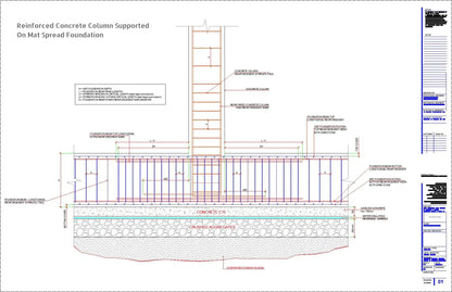 Reinforced Concrete Column Supported on Mat Spread Foundation