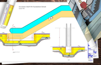 Escalator Shaft Pit Foundation Detail