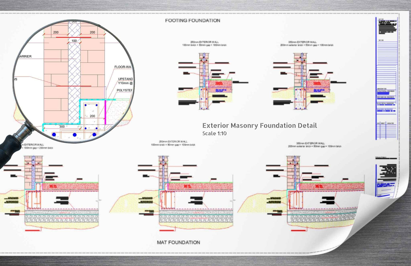 Exterior Masonry Brick Wall Foundation Detail