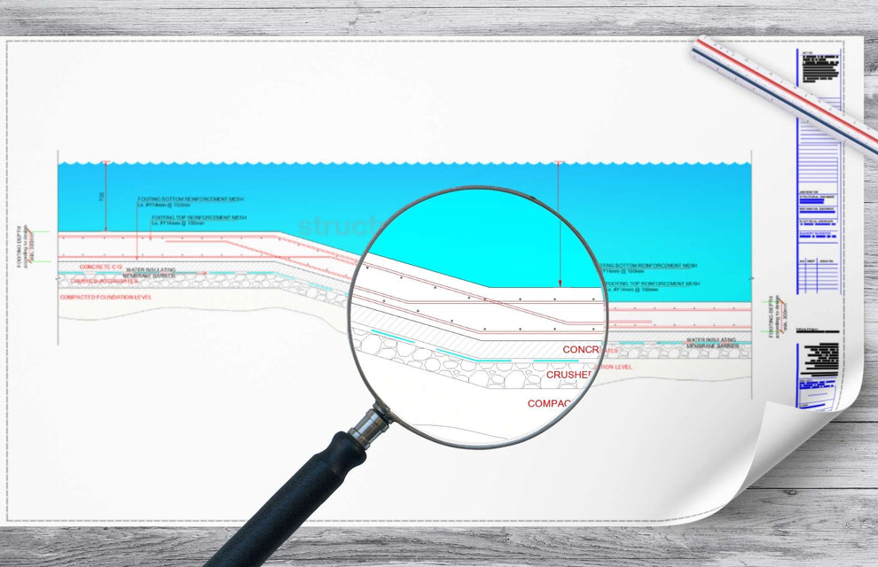 Swimming Pool Water Level Depth Change CAD Detail - structuraldetails