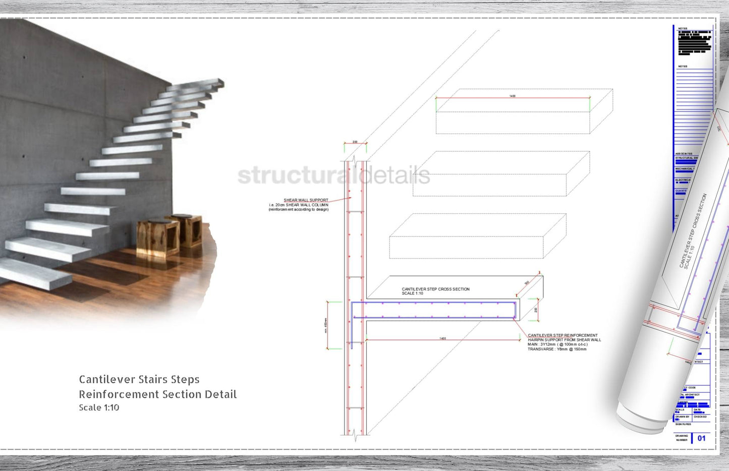 Reinforced Concrete Stairs Bundled Complete Set of Details