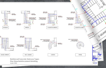 Reinforced Concrete Stairs Bundled Complete Set of Details