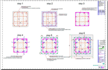 Reinforced Concrete Column Jacketing Detail