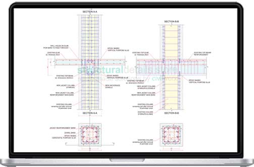 Discontinued Floor to Floor Column Jacketing Reinforcement Detail