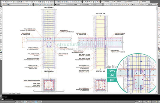 Discontinued Floor to Floor Column Jacketing Reinforcement Detail