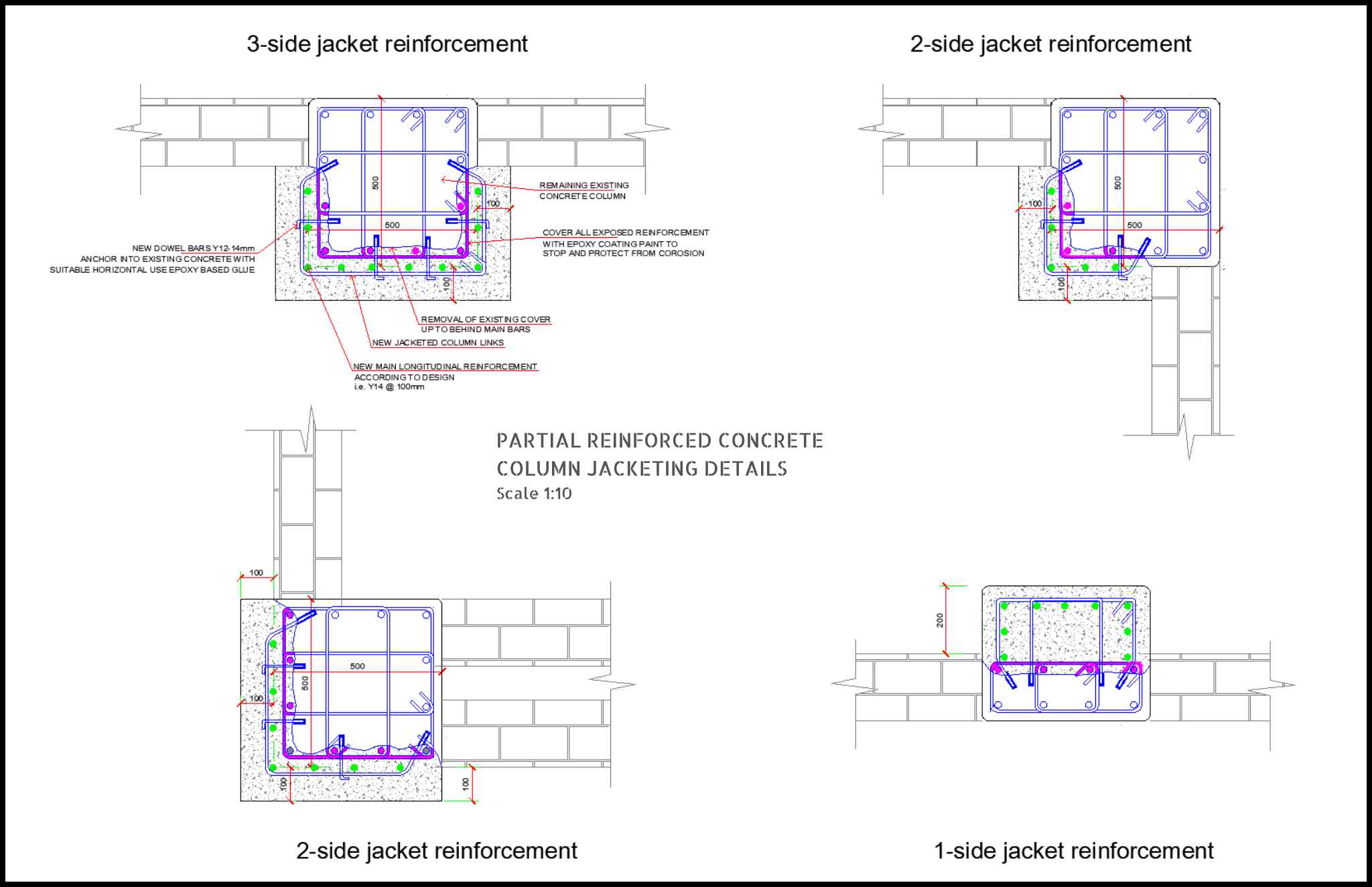 Reinforced Concrete Columns CAD drawings - structuraldetails