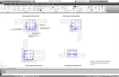 Partial Reinforced Concrete Column Jacketing Details