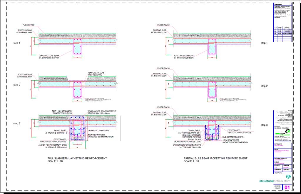 Reinforced Concrete Slab Beam Jacketing Details