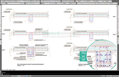 Reinforced Concrete Slab Beam Jacketing Details