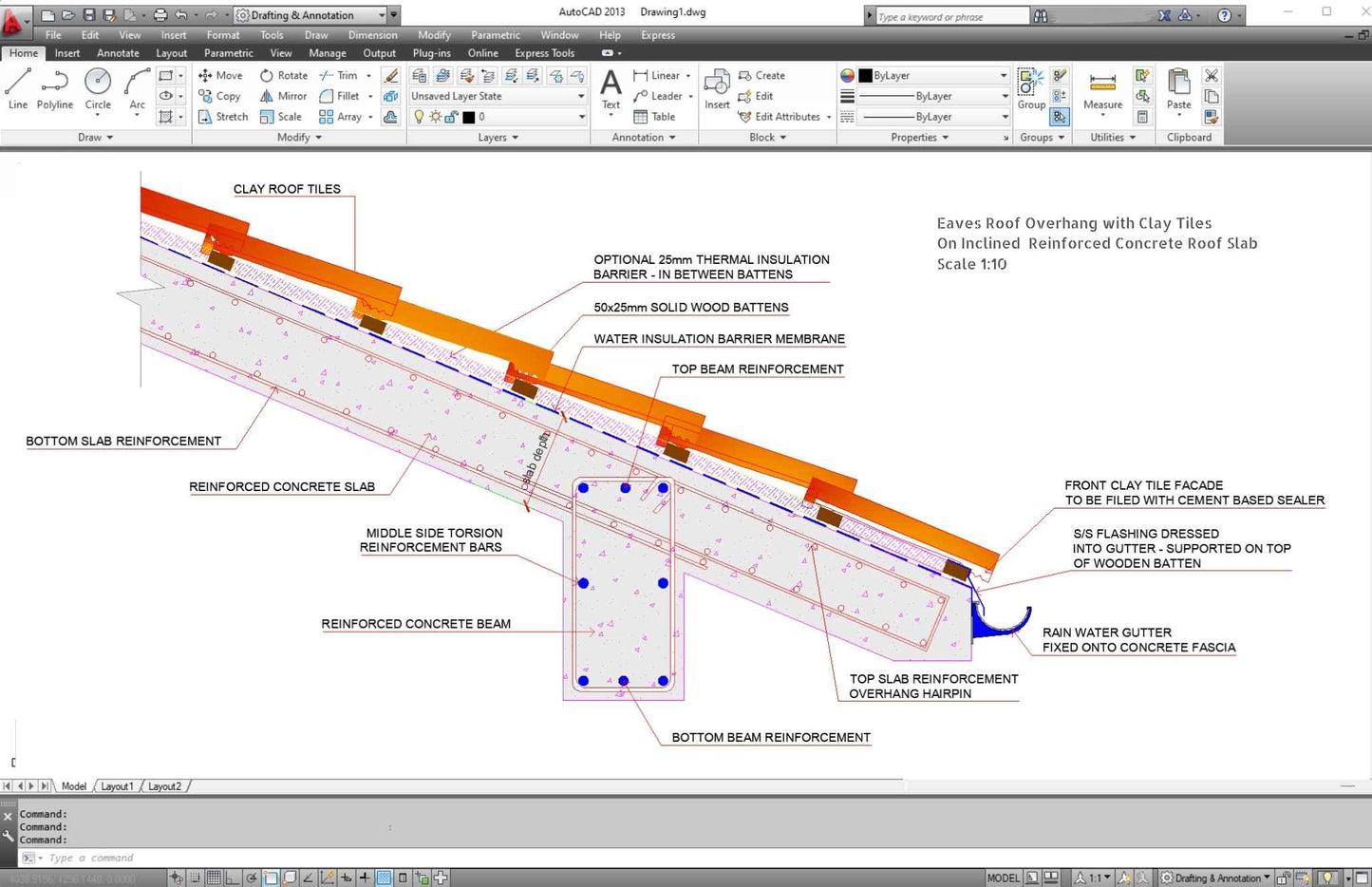 Reinforced Concrete Pitched Roof Bundled Construction Details