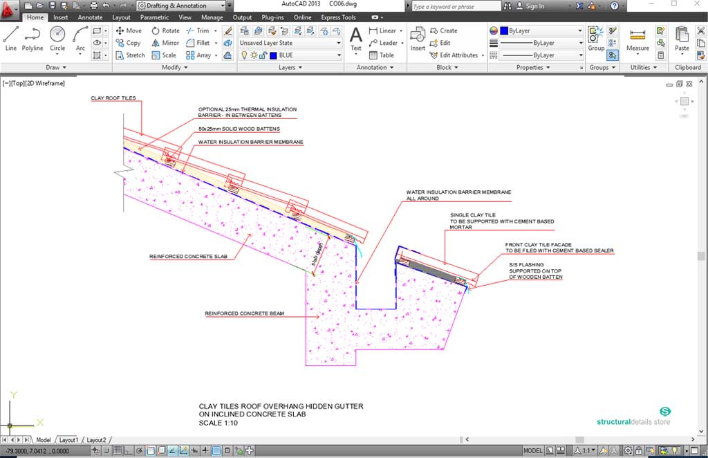 Reinforced Concrete Pitched Roof Bundled Construction Details