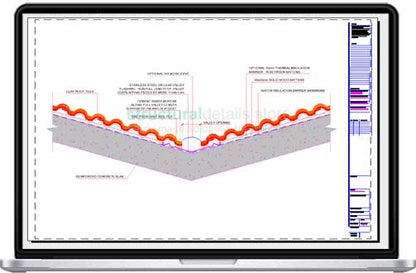 Concrete Roof Slab Valley Clay Tiles Detail