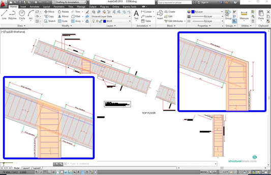 Inclined Roof Reinforced Concrete Beam Column Frame Joint Connection Detail