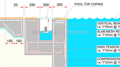 Overflow Swimming Pool Retaining Wall with Gutter