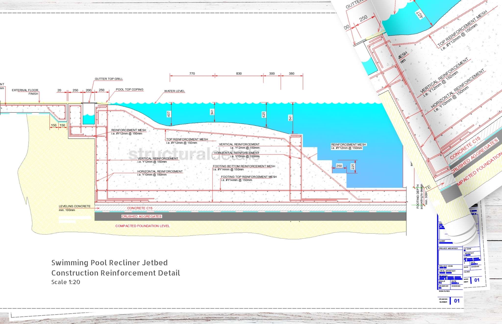 Swimming Pools CAD detailed drawings - structuraldeatils ...