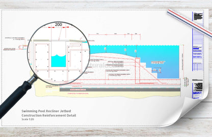 Swimming Pool Recliner and Jetbed Construction Detail