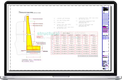 Tapered Wall Thickness Retaining Wall Design