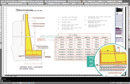 Tapered Wall Thickness Retaining Wall Design