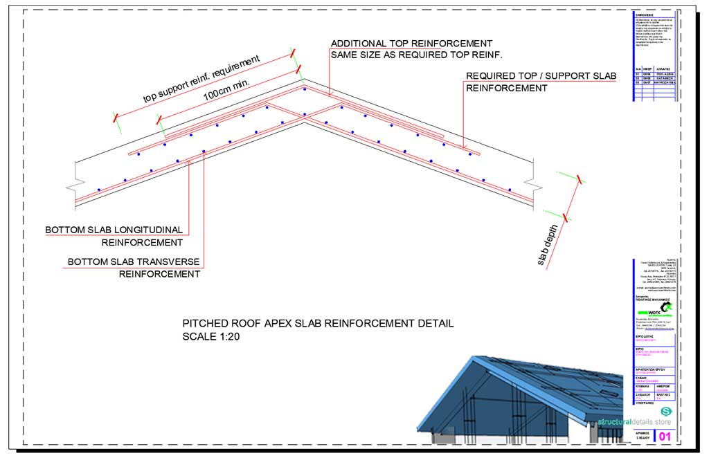 Reinforced Concrete Pitched Roof Bundled Construction Details