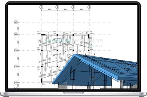 Inclined Pitched Roof Concrete Slab Reinforcement Example