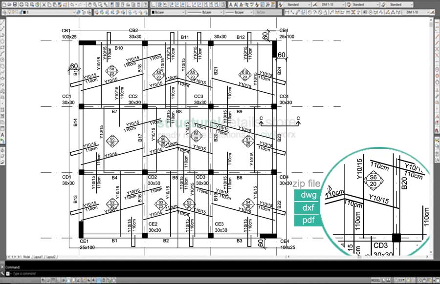 Reinforced Concrete Pitched Roof Bundled Construction Details